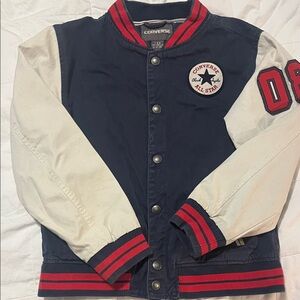 Converse Kids Navy and Cream Letterman Jacket